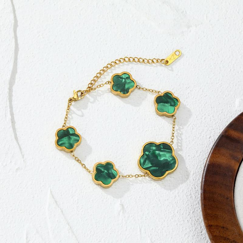 Flower Design Link Bracelet Forsummer, Plain Color Bracelet Forwomen, Party, Daily Decor, Jewelryfor Birthday Gift，Flower Design Link Bracelet Forsummer, Plain Color Bracelet Forwomen, Party, Daily Decor, Jewelryfor Birthday Gift