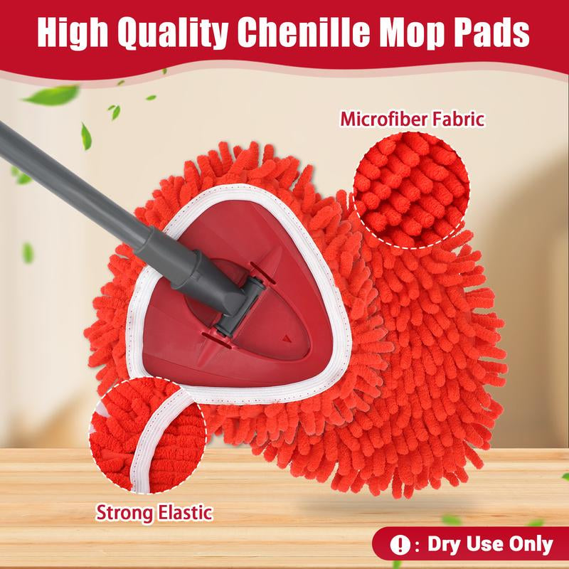 For O-Cedar Chenille Duster Mop Pad Refills Heads Dust Trapping Multi-Surface Cleaning for Walls Ceilings Fans Blinds Allergy Safe Household Items