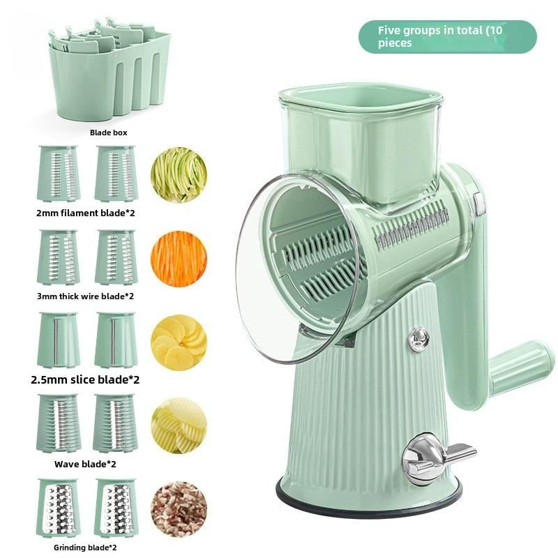 5 in 1 Cheese Grater, Heavy Duty Suction Base, Ergonomic Handle, Multi-Use Vegetables Nuts Shredder, Kitchen Gadgets, Easy Clean Kitchen Utensils Gift round Set Slicer