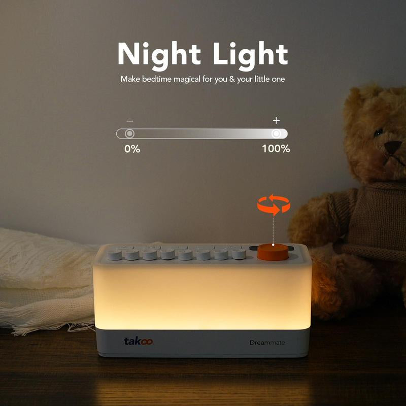 Takoo White Noise - Mixable 3 in 1 Speaker - Portable Sleep Aid, Sound Machine, 8 Adjustable Nature Sounds, Bluetooth Speaker, 30-Level Night Lights, 11 LED Ambient Breathing Lights, Timer, Bedroom Gadgets, Baby, Nursing, Toddlers, Insomnia