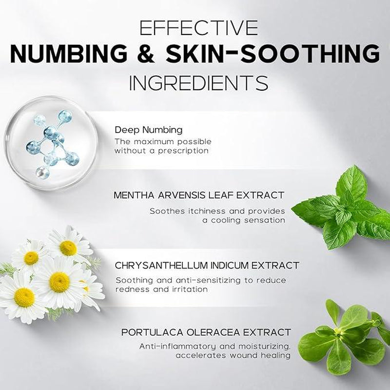 VBBV Long-Acting Anesthetic Ointment Offers Rapid Muscle Relief, Containing 5% Lidocaine and Menthol Anesthetics, Lasting up to 6 Hours - Used to Relieve Pain in the Knees, Tattoos, Lower Back, Neck, Hands and Feet