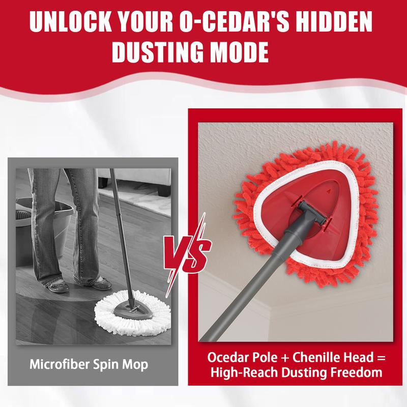 For O-Cedar Chenille Duster Mop Pad Refills Heads Dust Trapping Multi-Surface Cleaning for Walls Ceilings Fans Blinds Allergy Safe Household Items