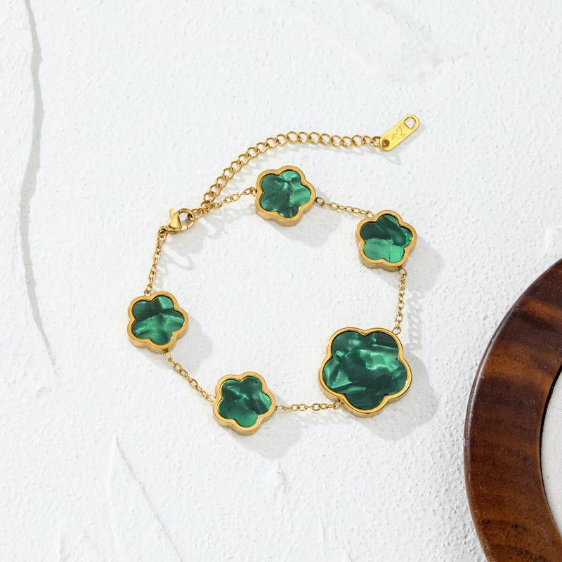 Flower Design Link Bracelet Forsummer, Plain Color Bracelet Forwomen, Party, Daily Decor, Jewelryfor Birthday Gift，Flower Design Link Bracelet Forsummer, Plain Color Bracelet Forwomen, Party, Daily Decor, Jewelryfor Birthday Gift