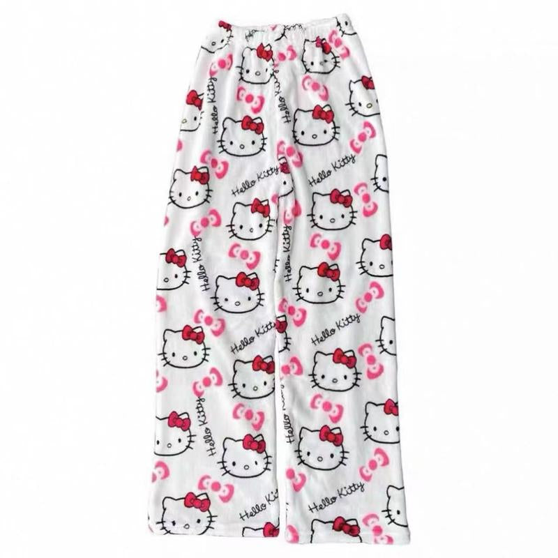 Sanrio Hello Kitty Comfy Pajama Pants-Size up 2X!!! - Cute, Comfortable and Stylish Design Y2K Clothing - Tiktok Approved Loungewear Collection