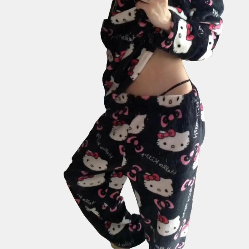 Sanrio Hello Kitty Comfy Pajama Pants-Size up 2X!!! - Cute, Comfortable and Stylish Design Y2K Clothing - Tiktok Approved Loungewear Collection