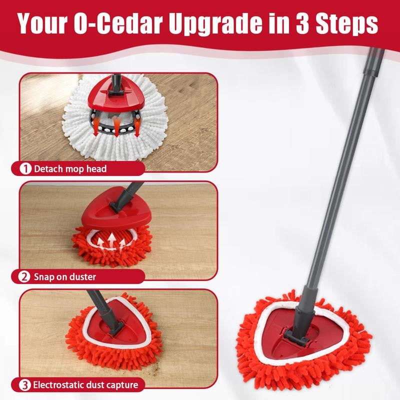 For O-Cedar Chenille Duster Mop Pad Refills Heads Dust Trapping Multi-Surface Cleaning for Walls Ceilings Fans Blinds Allergy Safe Household Items