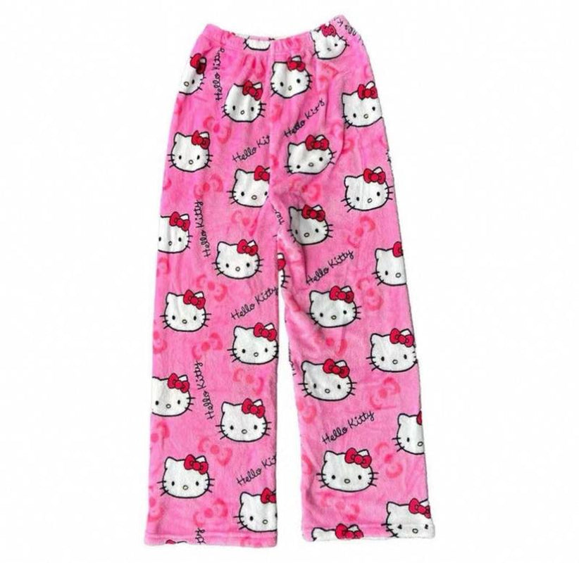 Sanrio Hello Kitty Comfy Pajama Pants-Size up 2X!!! - Cute, Comfortable and Stylish Design Y2K Clothing - Tiktok Approved Loungewear Collection