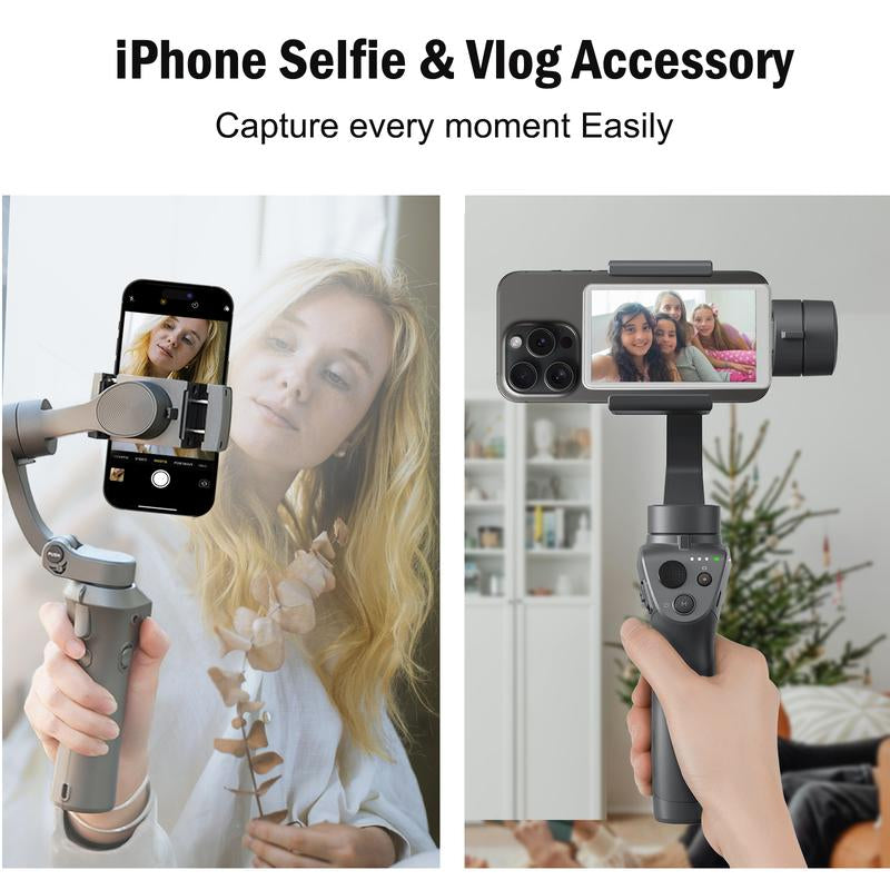 Phone Vlog Selfie Monitor Screen, Magnetic Mount for Magsafe, Rear Camera for Selfie Vlog Live Stream, Iphone & Android Compatible, Wireless Connection