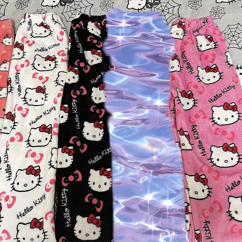 Sanrio Hello Kitty Comfy Pajama Pants-Size up 2X!!! - Cute, Comfortable and Stylish Design Y2K Clothing - Tiktok Approved Loungewear Collection