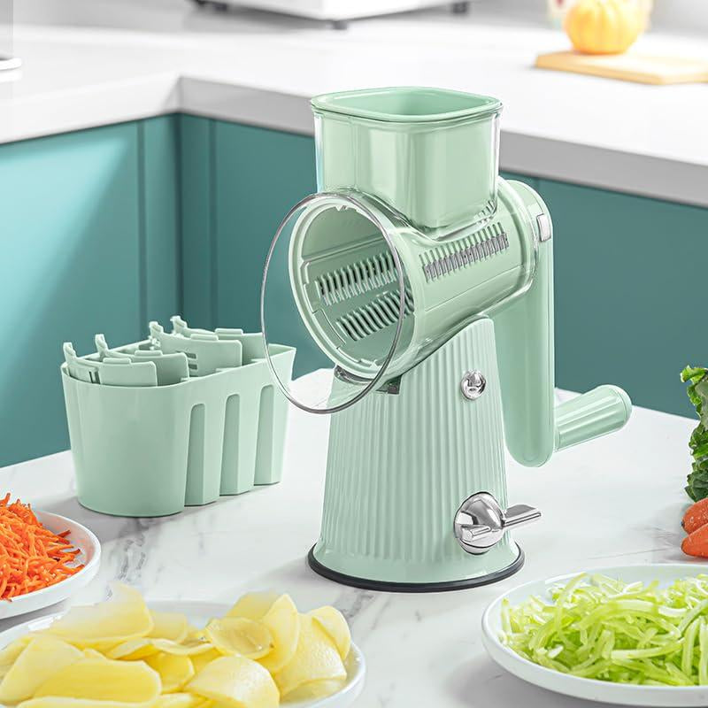 5 in 1 Cheese Grater, Heavy Duty Suction Base, Ergonomic Handle, Multi-Use Vegetables Nuts Shredder, Kitchen Gadgets, Easy Clean Kitchen Utensils Gift round Set Slicer