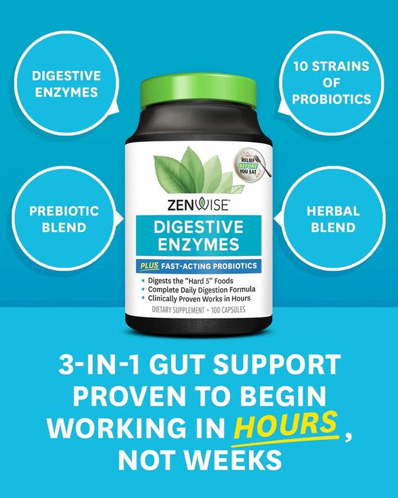 Zenwise Digestive Enzymes + Digestive Enzymes Tin Bundle - Probiotics and Prebiotics for Gut Health and Bloating Relief